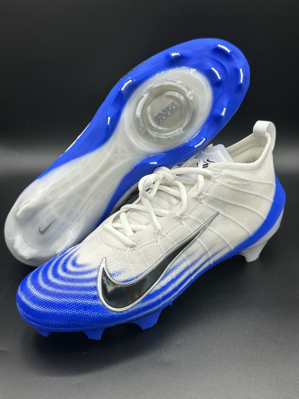 Nike Zoom Vapor Elite 1 Football Cleats White Blue Black FB3288-101 Mens Size 11